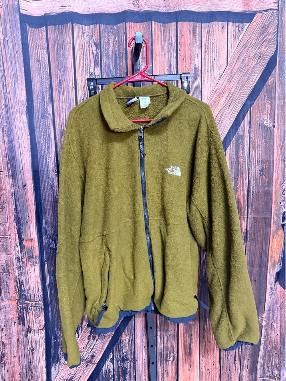 The North Face Men's Olive Green Fleece Jacket XL